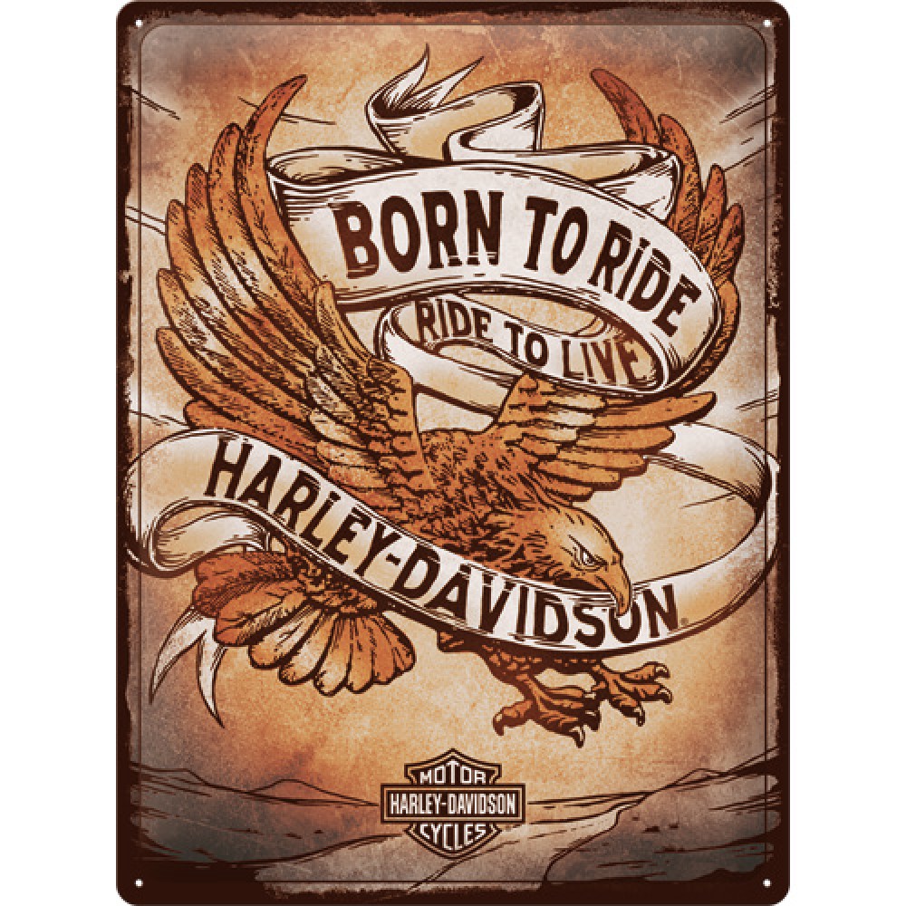 Nostalgic Tin Sign 30x40 cm Harley Davidson - Born to Ride Eagle