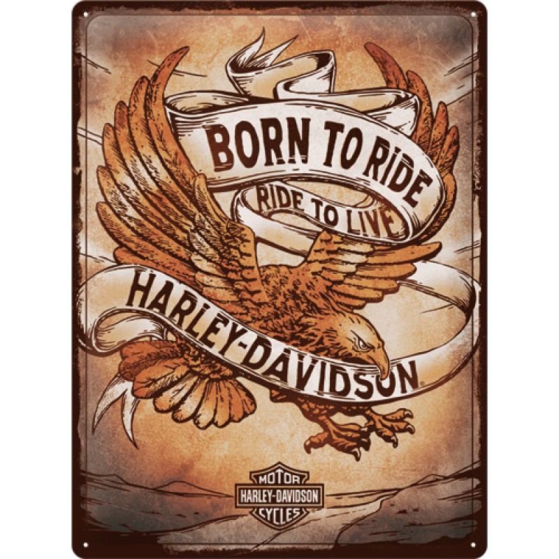 Nostalgic Μεταλλικός πίνακας Harley Davidson - Born to Ride Eagle