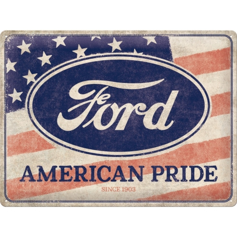 Nostalgic Tin Sign 30 x 40cm Ford - American Pride US Flag