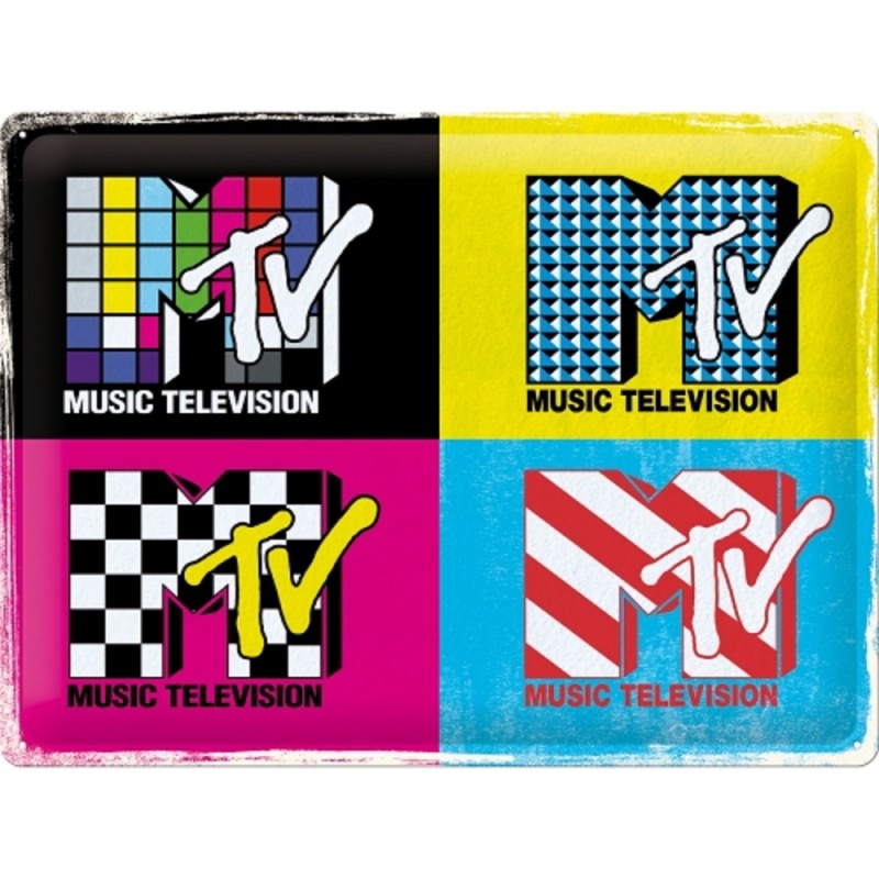 Nostalgic Μεταλλικός πίνακας MTV - Logo Pop Art