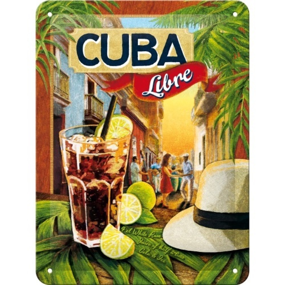 Nostalgic Μεταλλικός πίνακας Cocktail-Time - Cuba Libre