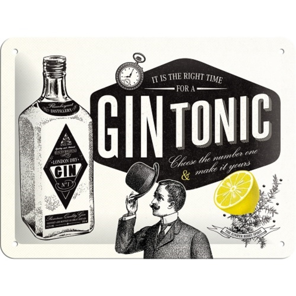 Nostalgic Μεταλλικός πίνακας Gin Tonic