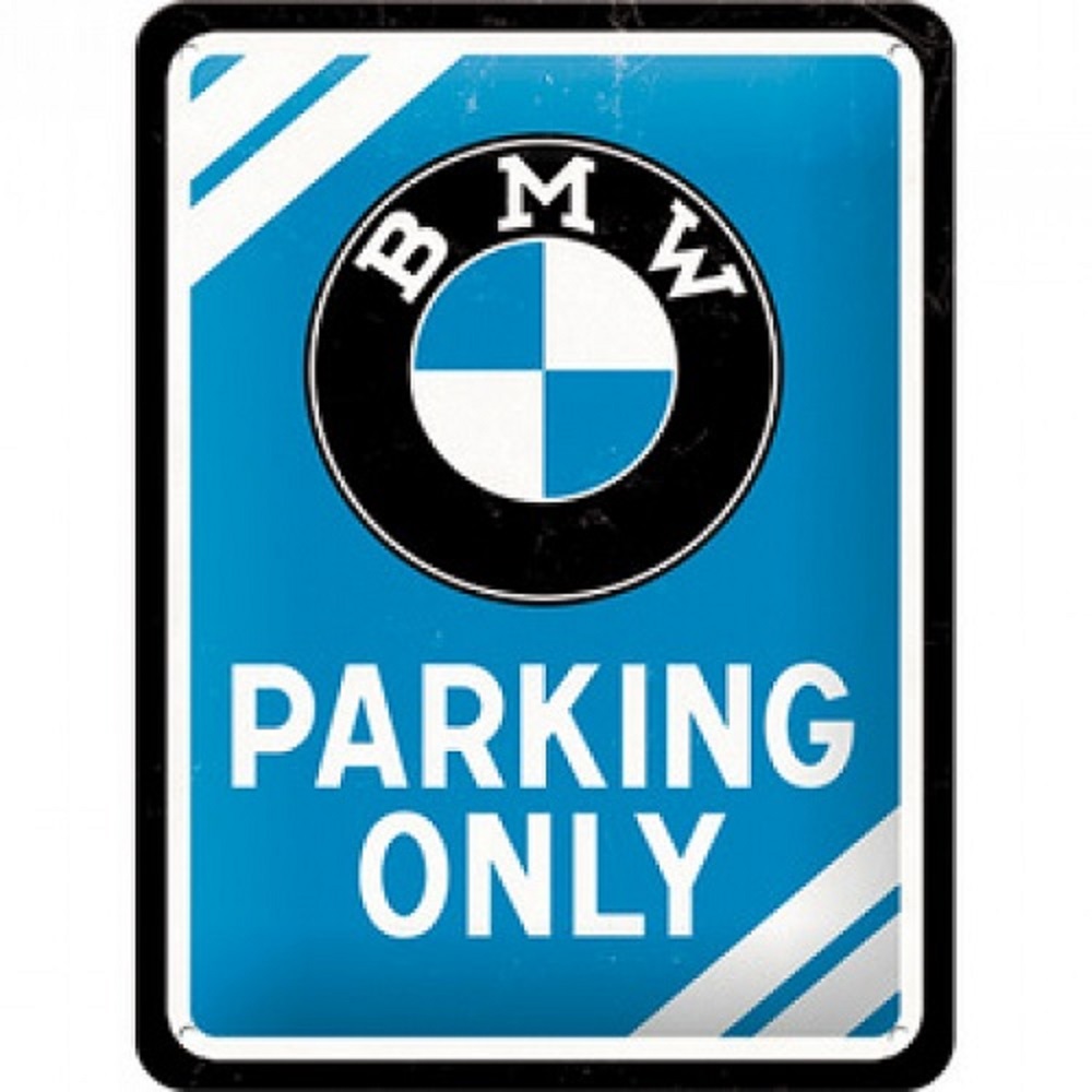 Nostalgic Μεταλλικός πίνακας BMW - Parking Only Blue