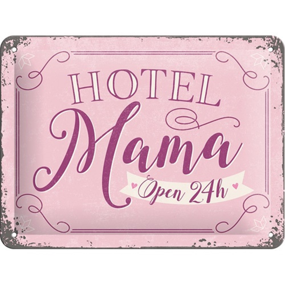 Nostalgic Μεταλλικός πίνακας Word Up Hotel Mama