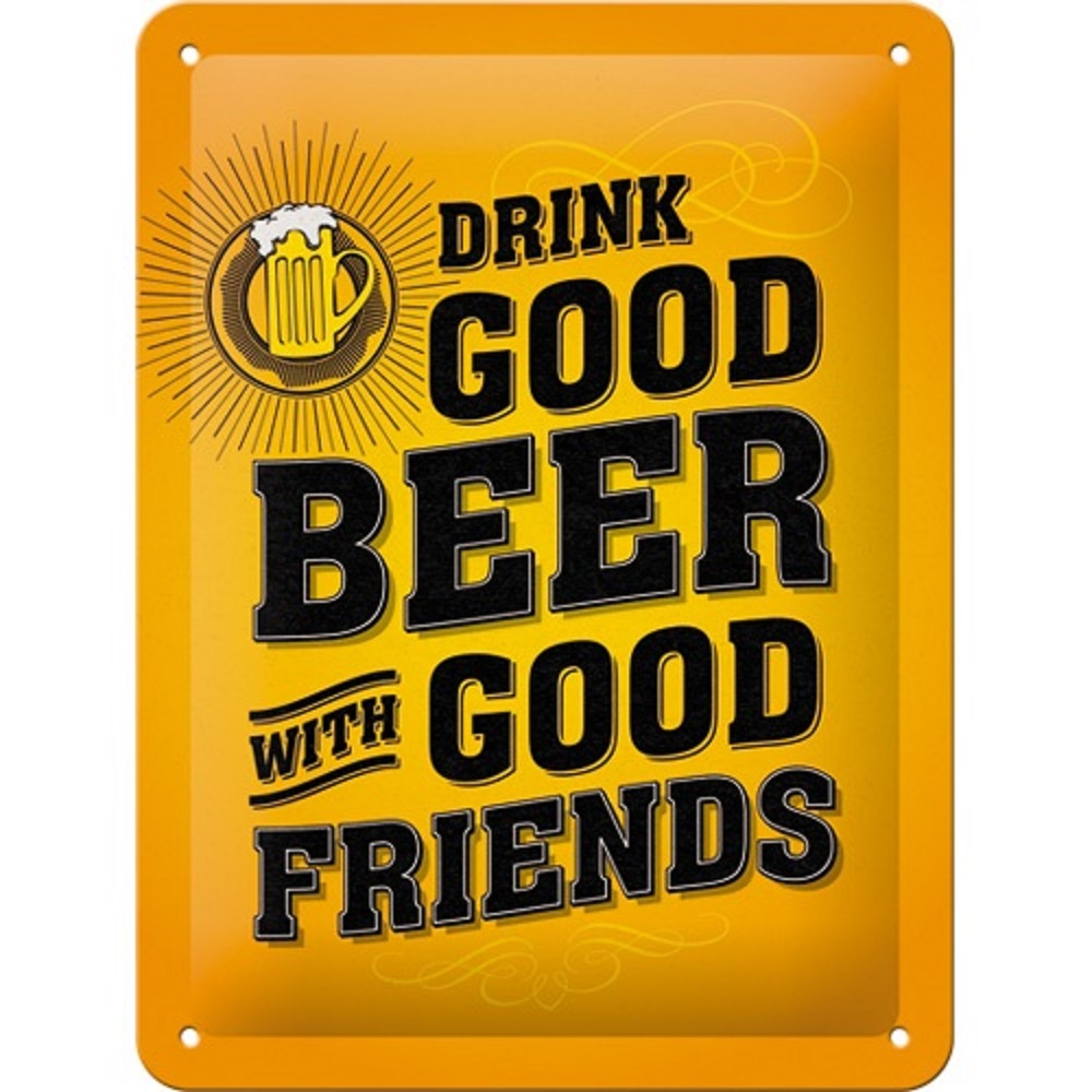 Nostalgic Μεταλλικός πίνακας Word Up Drink Good Beer