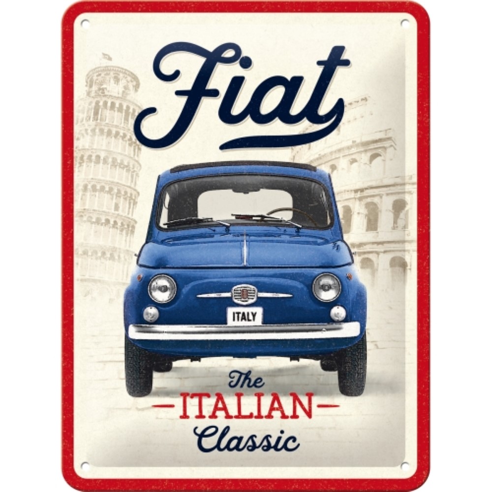 Nostalgic Tin Sign 15 x 20cm Fiat 500 - The Italian Classic