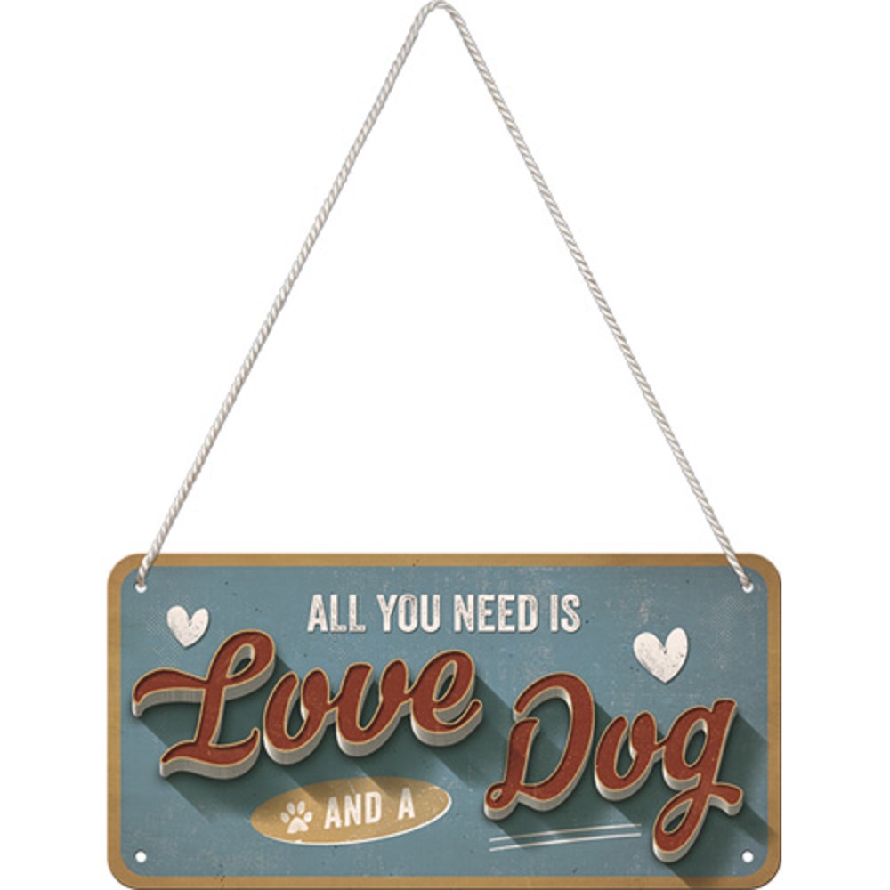 Nostalgic Hanging Sign PfotenSchild - Love Dog