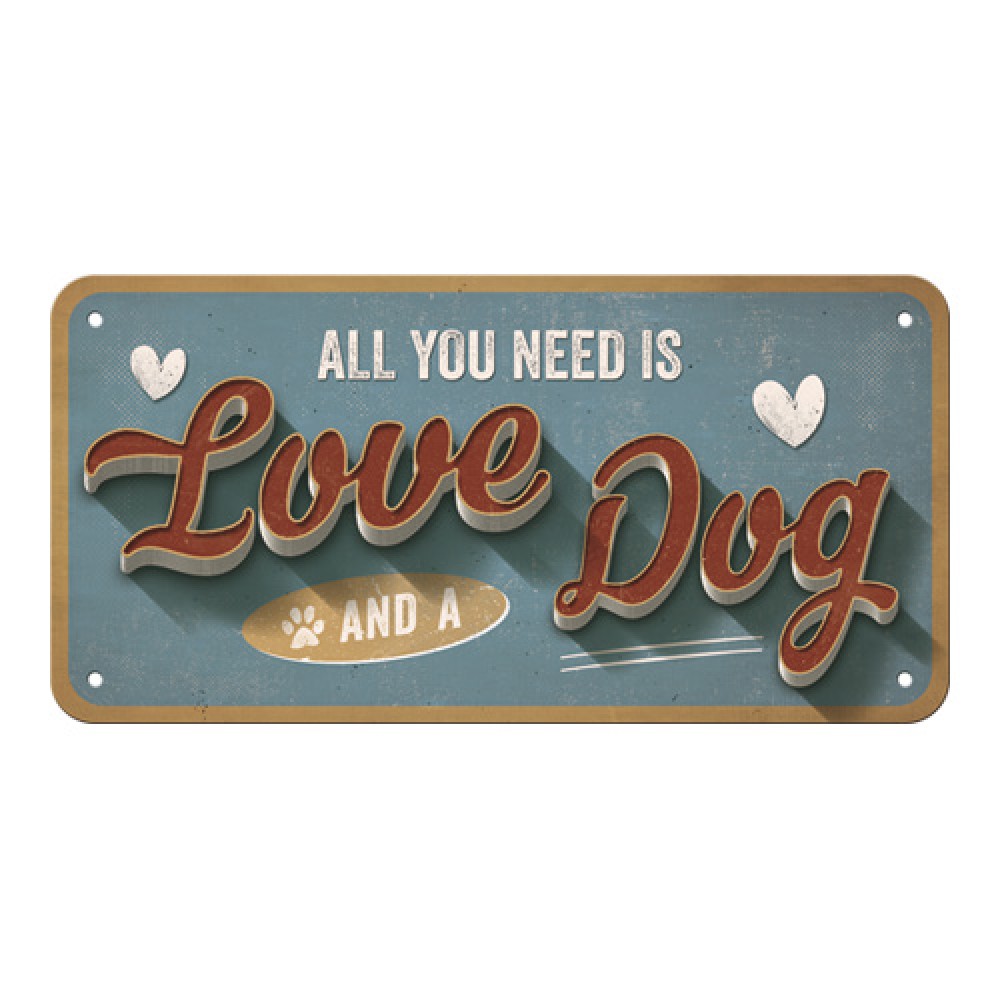 Nostalgic Hanging Sign PfotenSchild - Love Dog