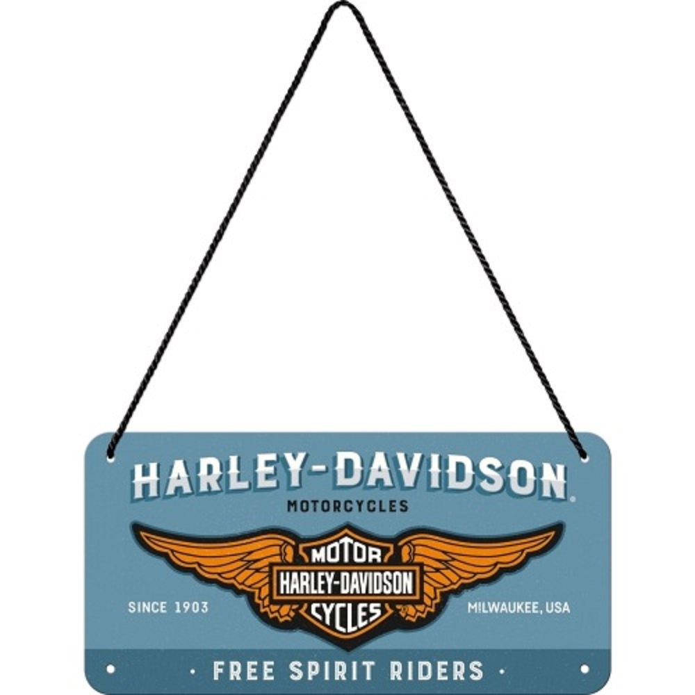 Nostalgic Μεταλλική κρεμαστή ταμπέλα Harley-Davidson - Logo Blue