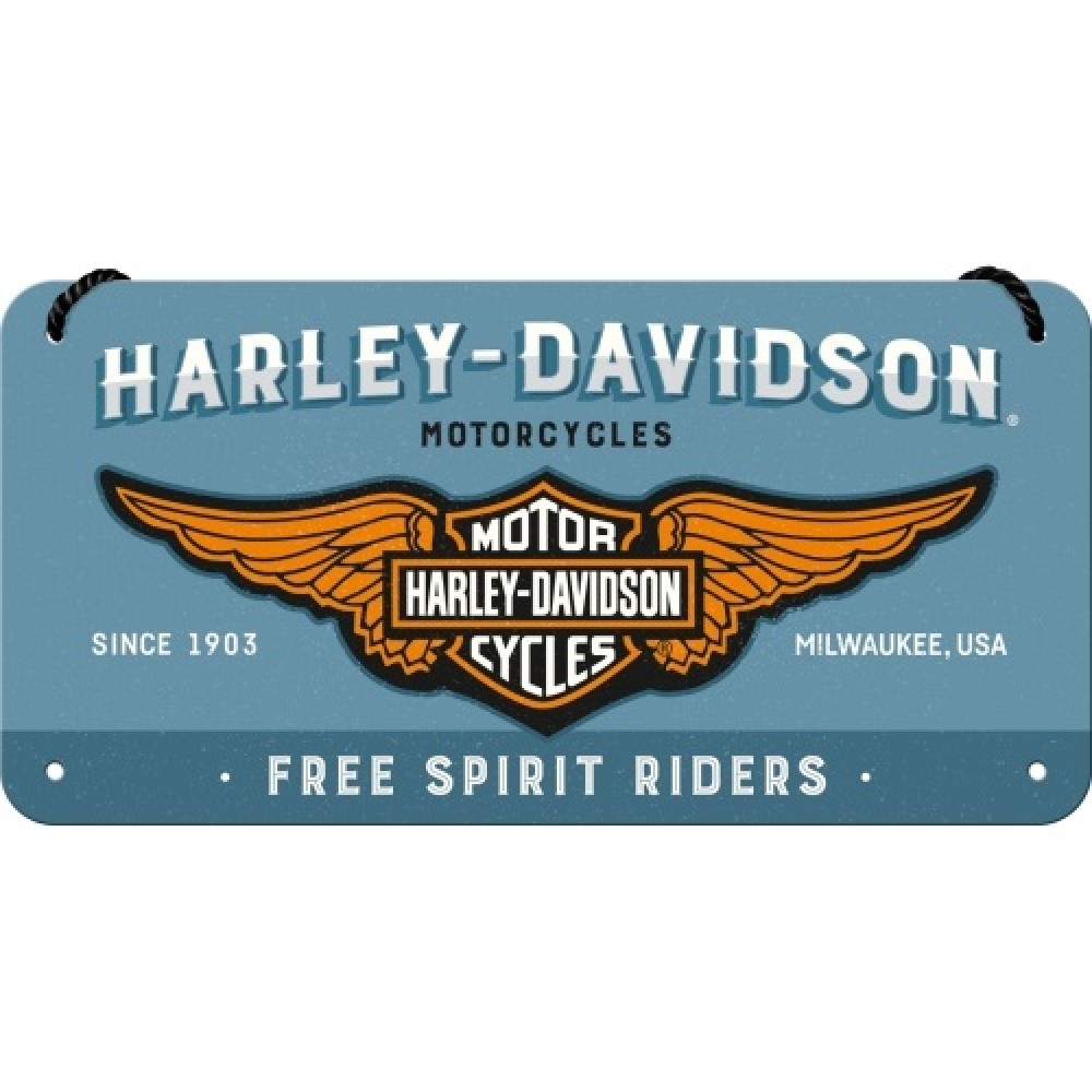 Nostalgic Μεταλλική κρεμαστή ταμπέλα Harley-Davidson - Logo Blue