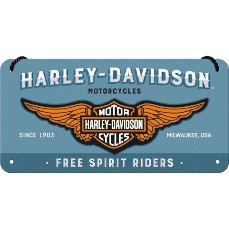 Nostalgic Μεταλλική κρεμαστή ταμπέλα Harley-Davidson - Logo Blue