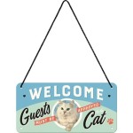 Nostalgic Μεταλλική κρεμαστή ταμπέλα Welcome Guests Cat