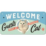 Nostalgic Μεταλλική κρεμαστή ταμπέλα Welcome Guests Cat