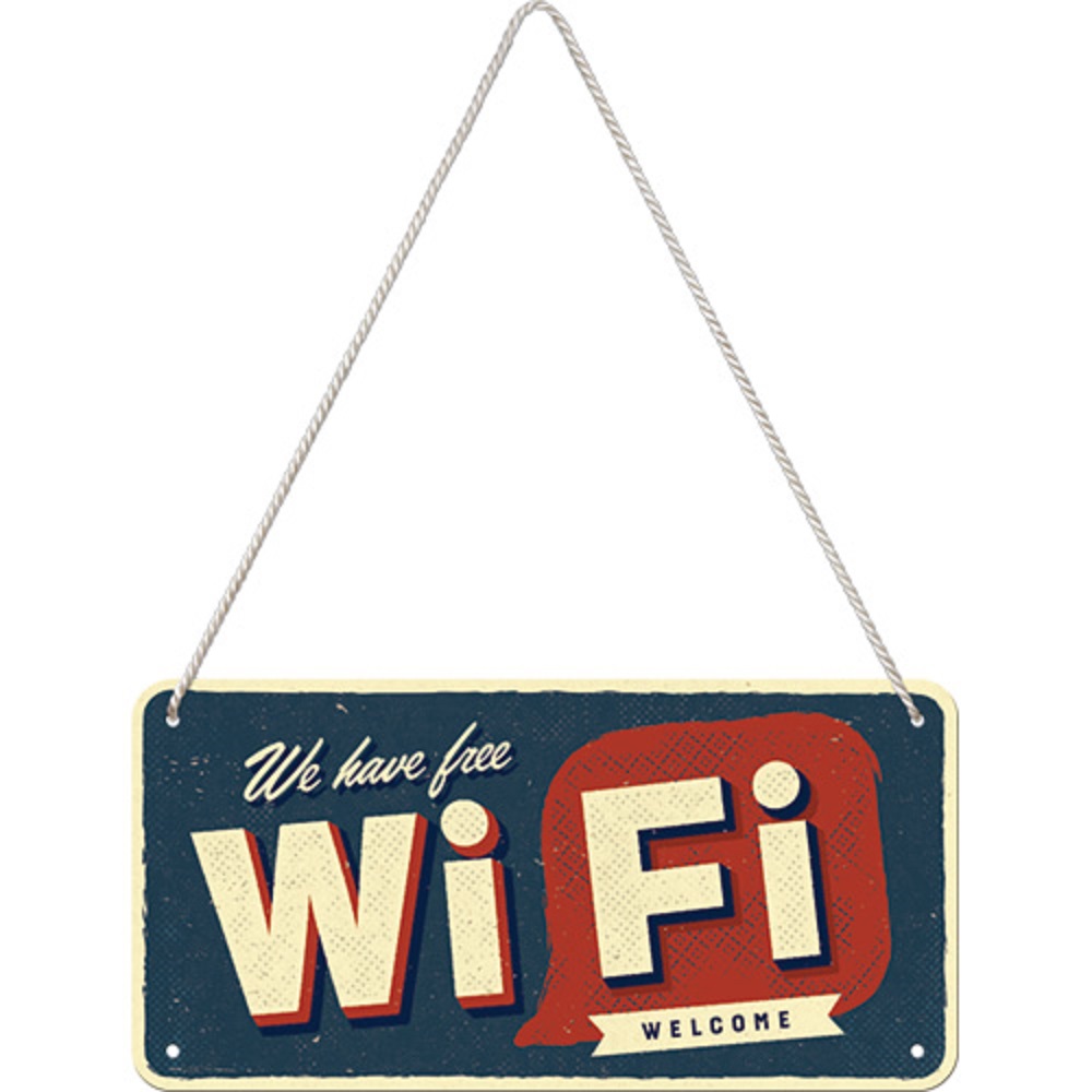 Nostalgic Μεταλλική κρεμαστή ταμπέλα Free Wi-Fi Achtung
