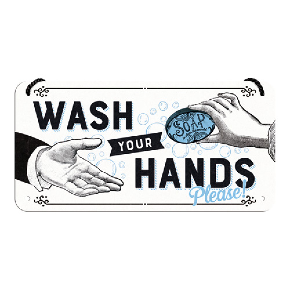 Nostalgic Μεταλλική κρεμαστή ταμπέλα Achtung Wash Your Hands
