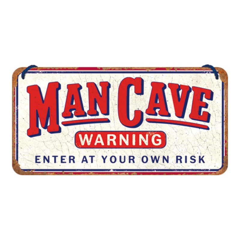 Nostalgic Μεταλλική κρεμαστή ταμπέλα Man Cave Warning