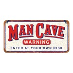 Nostalgic Μεταλλική κρεμαστή ταμπέλα Man Cave Warning