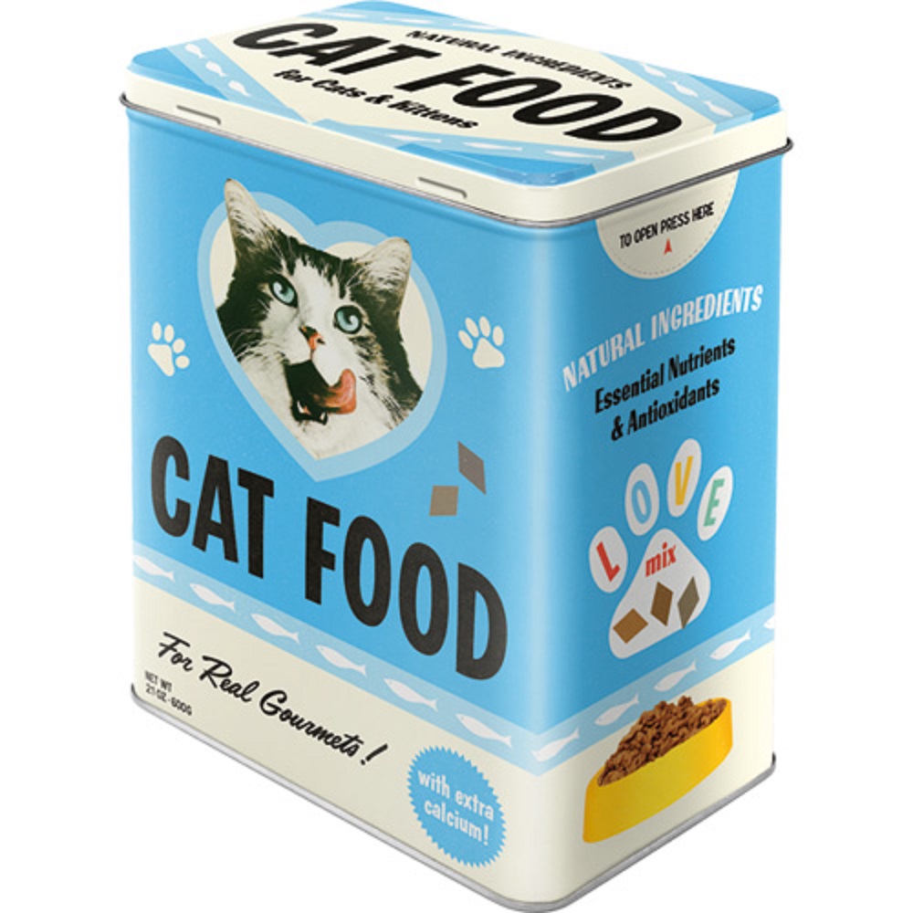 Nostalgic Tin Box L Animal Club Cat Food