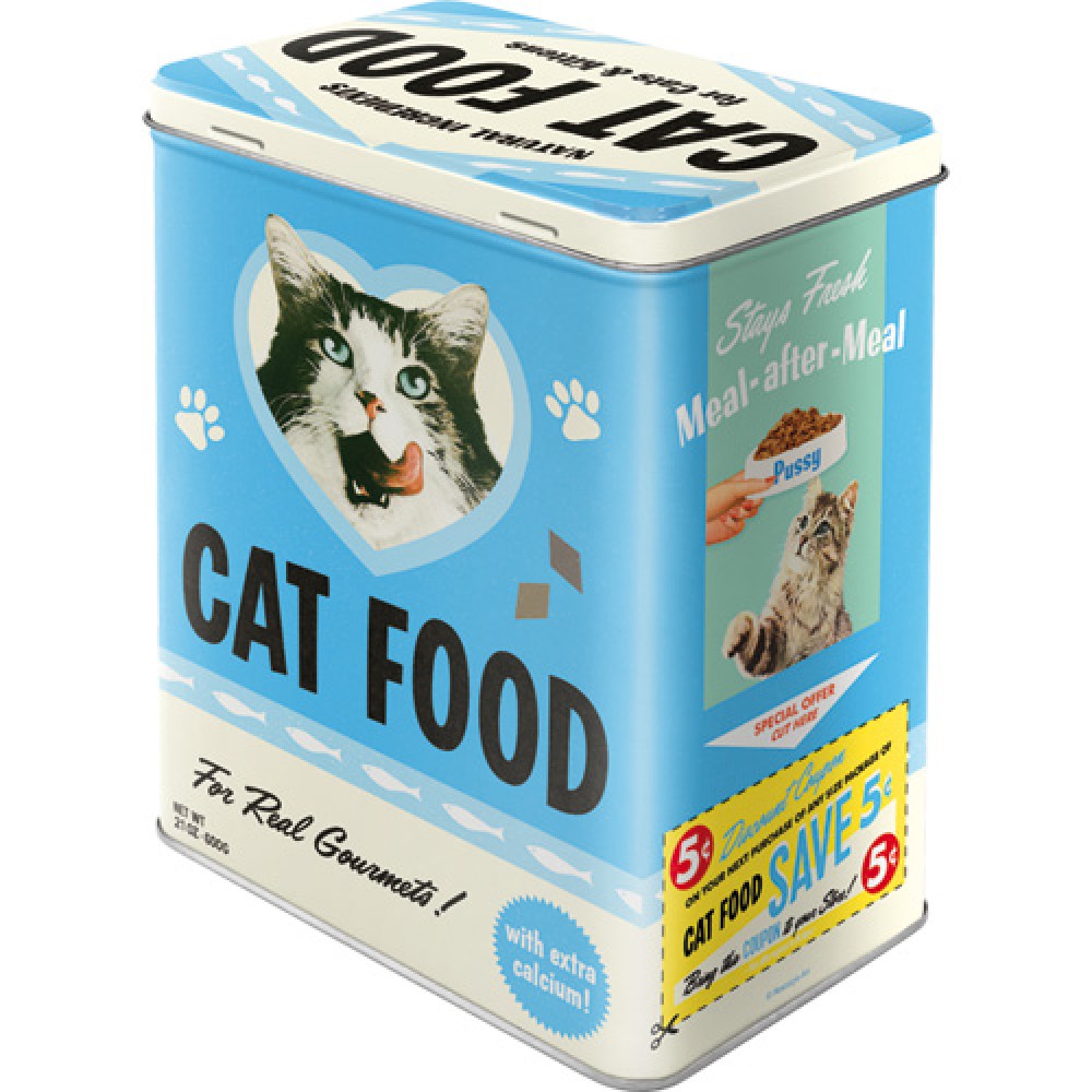 Nostalgic Tin Box L Animal Club Cat Food