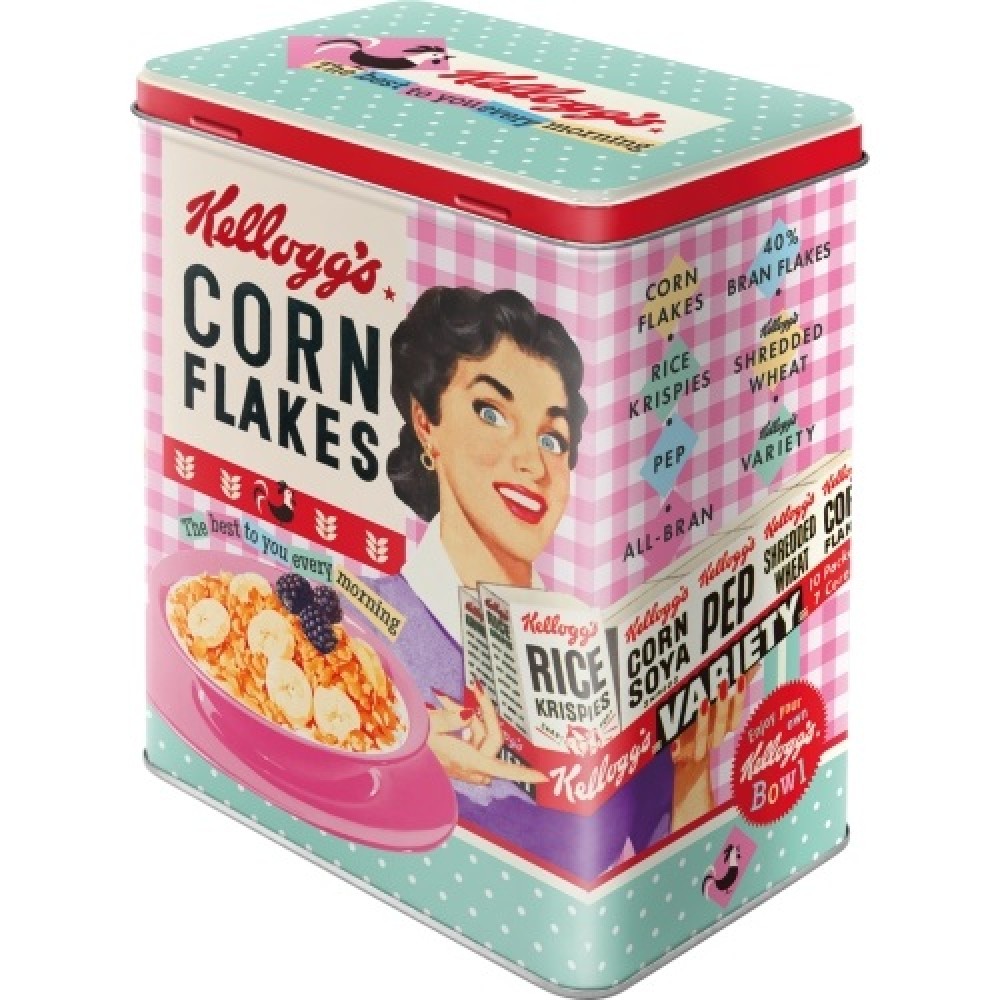 Nostalgic Μεταλλικό κουτί μεγάλο Kelloggs - Happy Hostess Corn Flakes