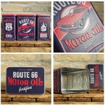 Nostalgic Μεταλλικό κουτί μεγάλο US Highways Route 66 Motor Oil
