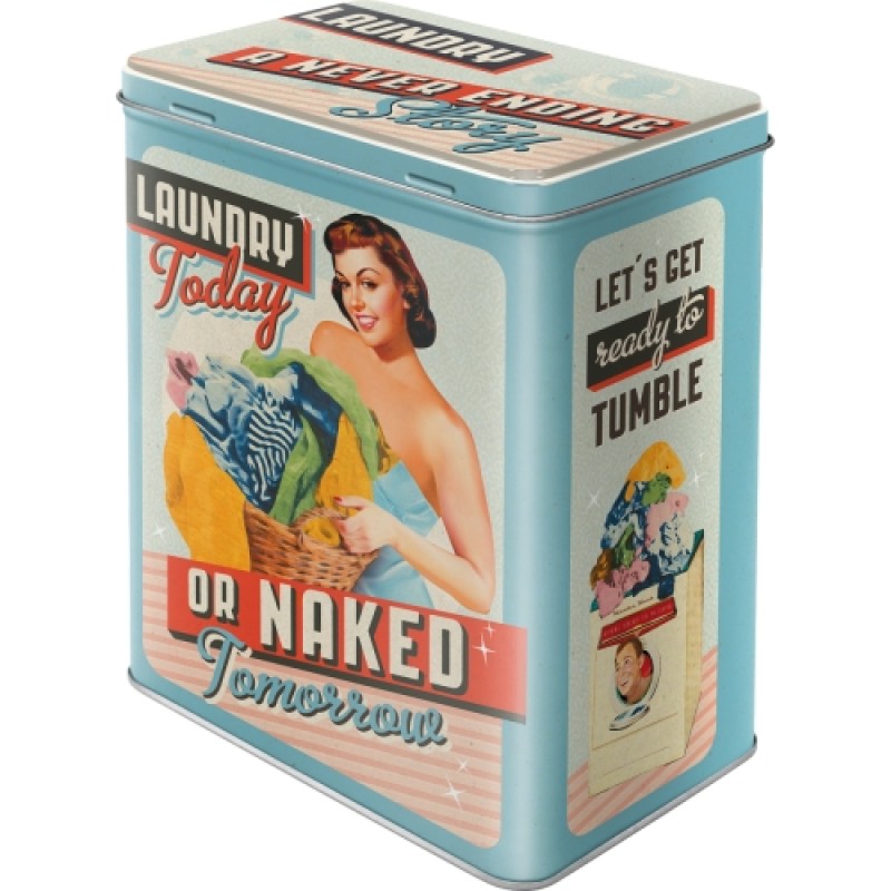 Nostalgic Μεταλλικό κουτί μεγάλο Say it 50s - Laundry Today or Naked Tomorrow