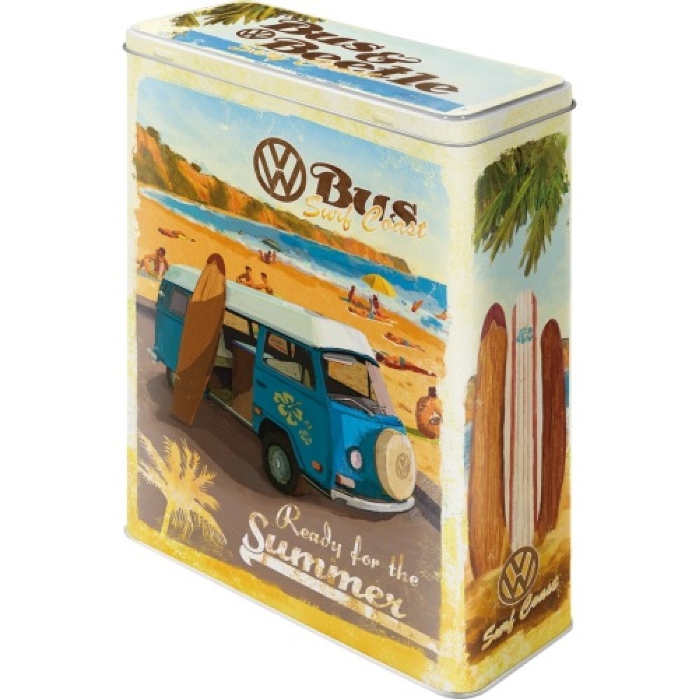 Nostalgic Μεταλλικό κουτί γίγας 3D VW Bulli, Beetle - Ready for the Summer, Ready for the Beach