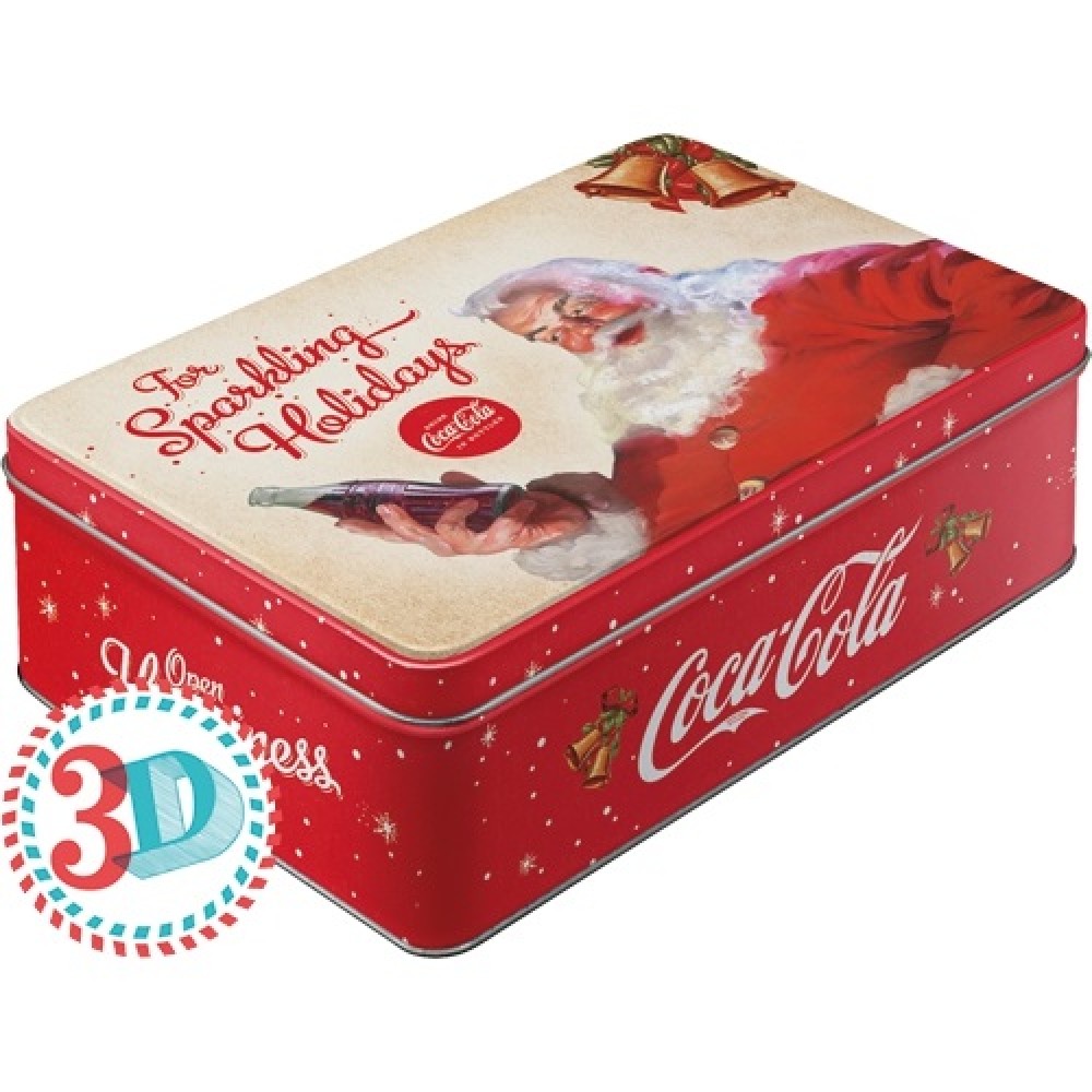 Nostalgic Tin Box Flat Coca-Cola For Sparkling Holidays
