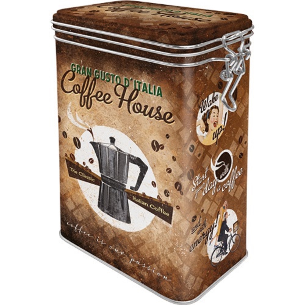 Nostalgic Μεταλλικό κουτί καπάκι με κλιπ Coffee & Chocolate Coffee House