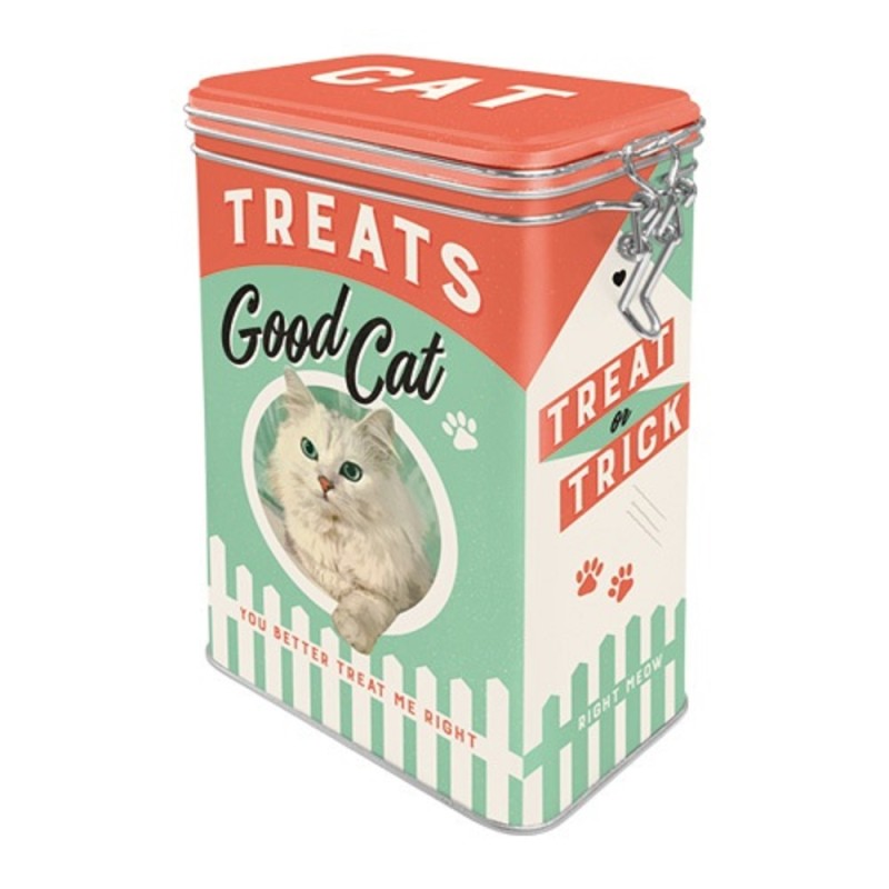 Nostalgic Μεταλλικό κουτί καπάκι με κλιπ Animal Club Cat Good Boy
