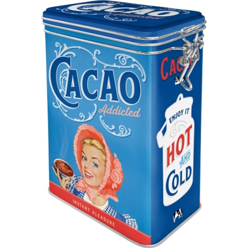 Nostalgic Μεταλλικό κουτί καπάκι με κλιπ Cacao Addicted