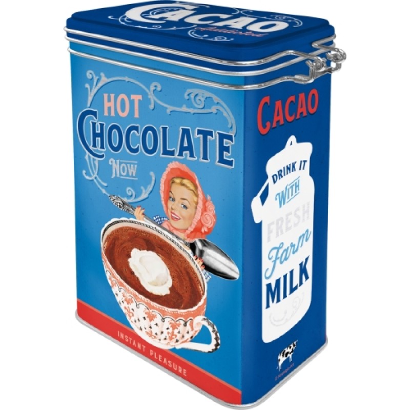 Nostalgic Μεταλλικό κουτί καπάκι με κλιπ Cacao Addicted