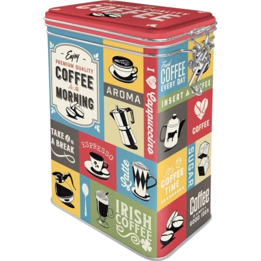 Nostalgic Μεταλλικό κουτί καπάκι με κλιπ Coffee Collage