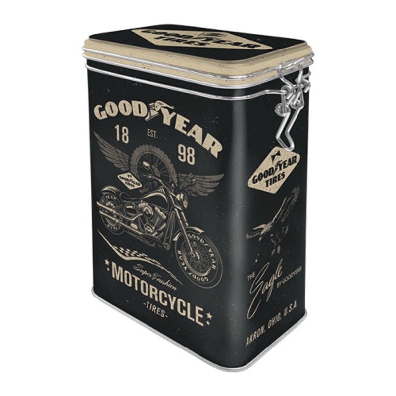 Nostalgic Μεταλλικό κουτί καπάκι με κλιπ Goodyear - Motorcycle