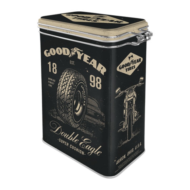 Nostalgic Μεταλλικό κουτί καπάκι με κλιπ Goodyear - Motorcycle