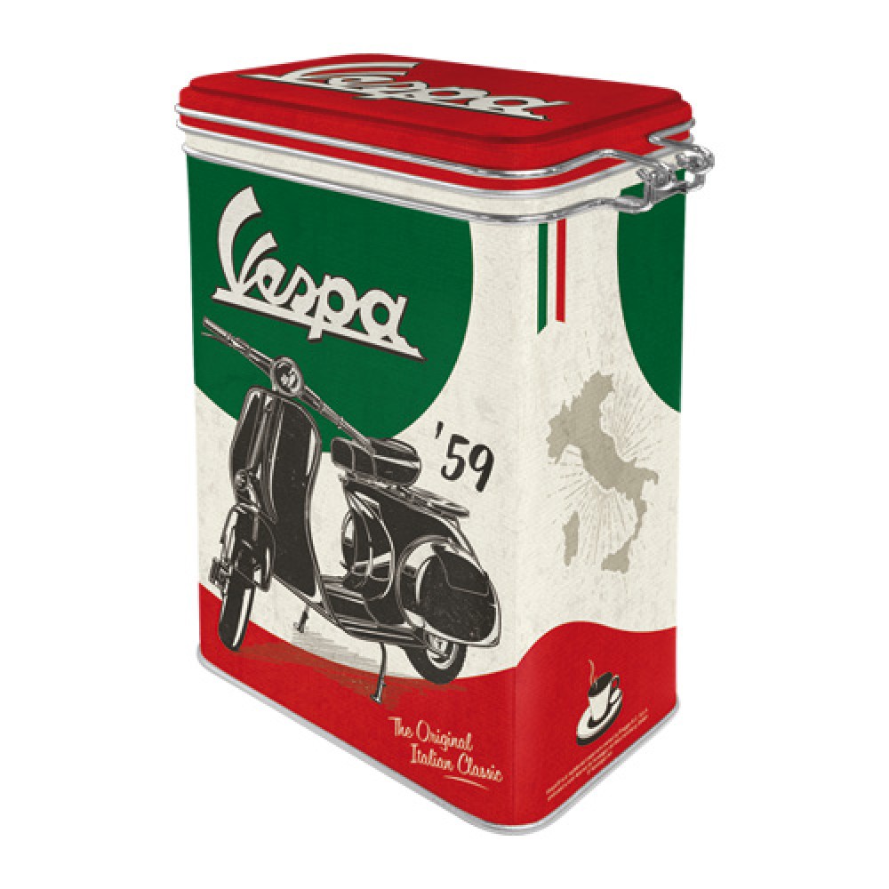 Nostalgic Μεταλλικό κουτί καπάκι με κλιπ Vespa - The Italian Classic