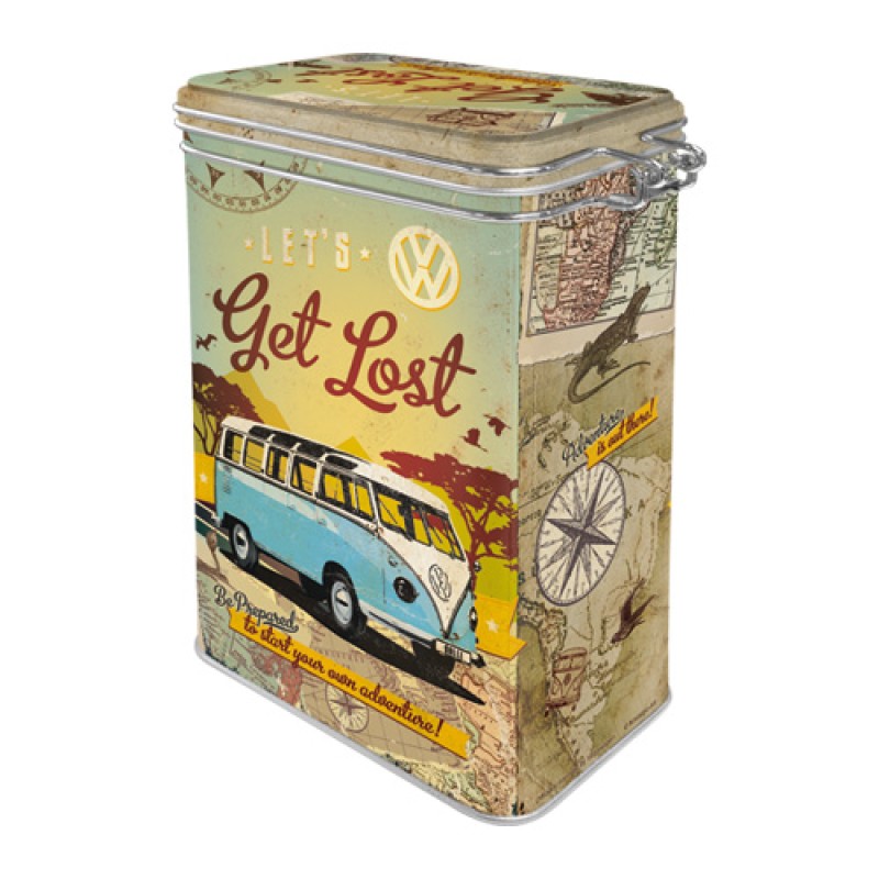 Nostalgic Μεταλλικό κουτί καπάκι με κλιπ VW Bulli - Lets Get Lost