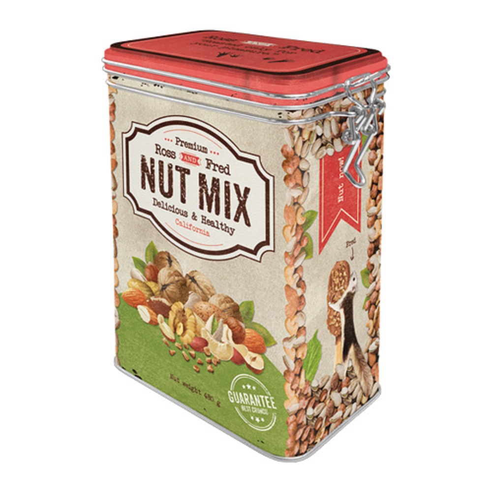 Nostalgic Μεταλλικό κουτί καπάκι με κλιπ Nut Mix