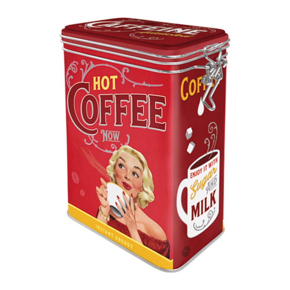 Nostalgic clip top box Say it 50's Hot Coffee Now