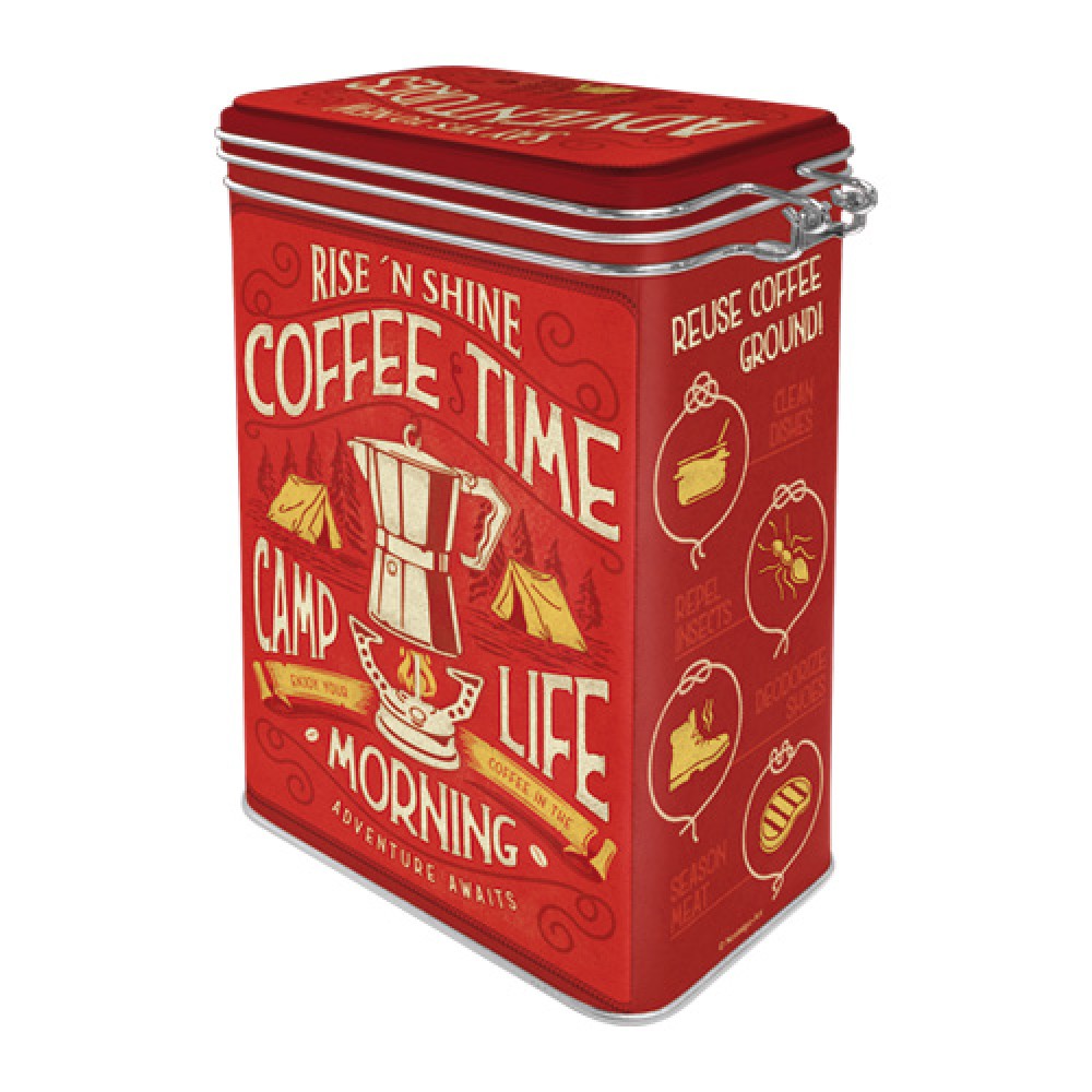Nostalgic Μεταλλικό κουτί καπάκι με κλιπ Camp Coffee Time