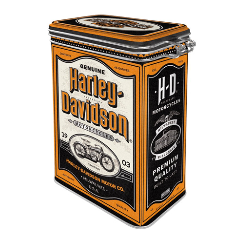Nostalgic Μεταλλικό κουτί καπάκι με κλιπ Harley-Davidson - Genuine Motorcycles Milwaukee