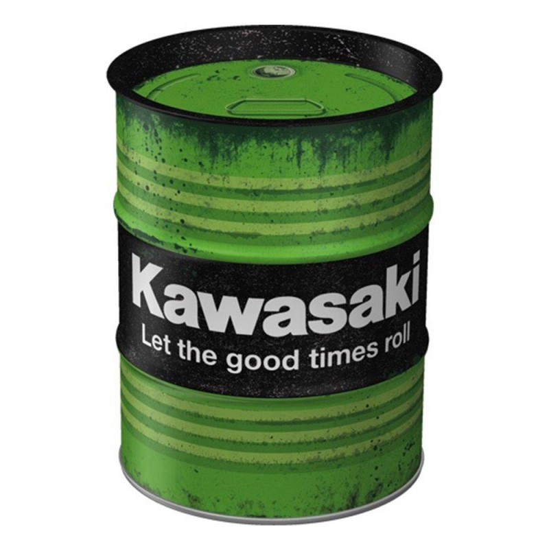 Nostalgic Μεταλλικός Κουμπαράς Oil Barrel Kawasaki - Let the good times roll