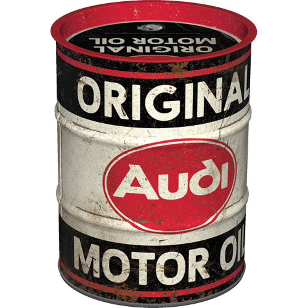 Nostalgic Money Box Oil Barrel Audi - Original Motor Oil