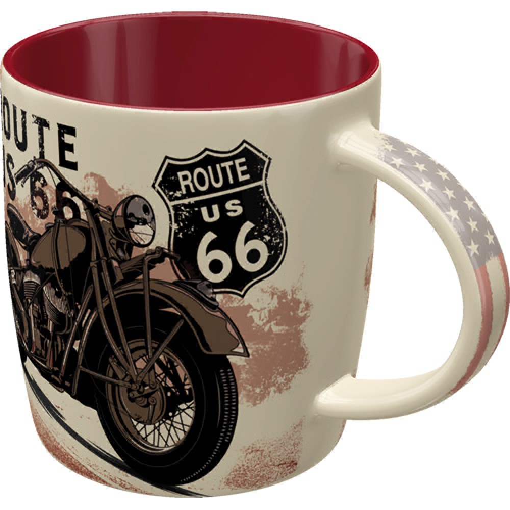 Nostalgic Mug US Highways Route 66 Bike Map