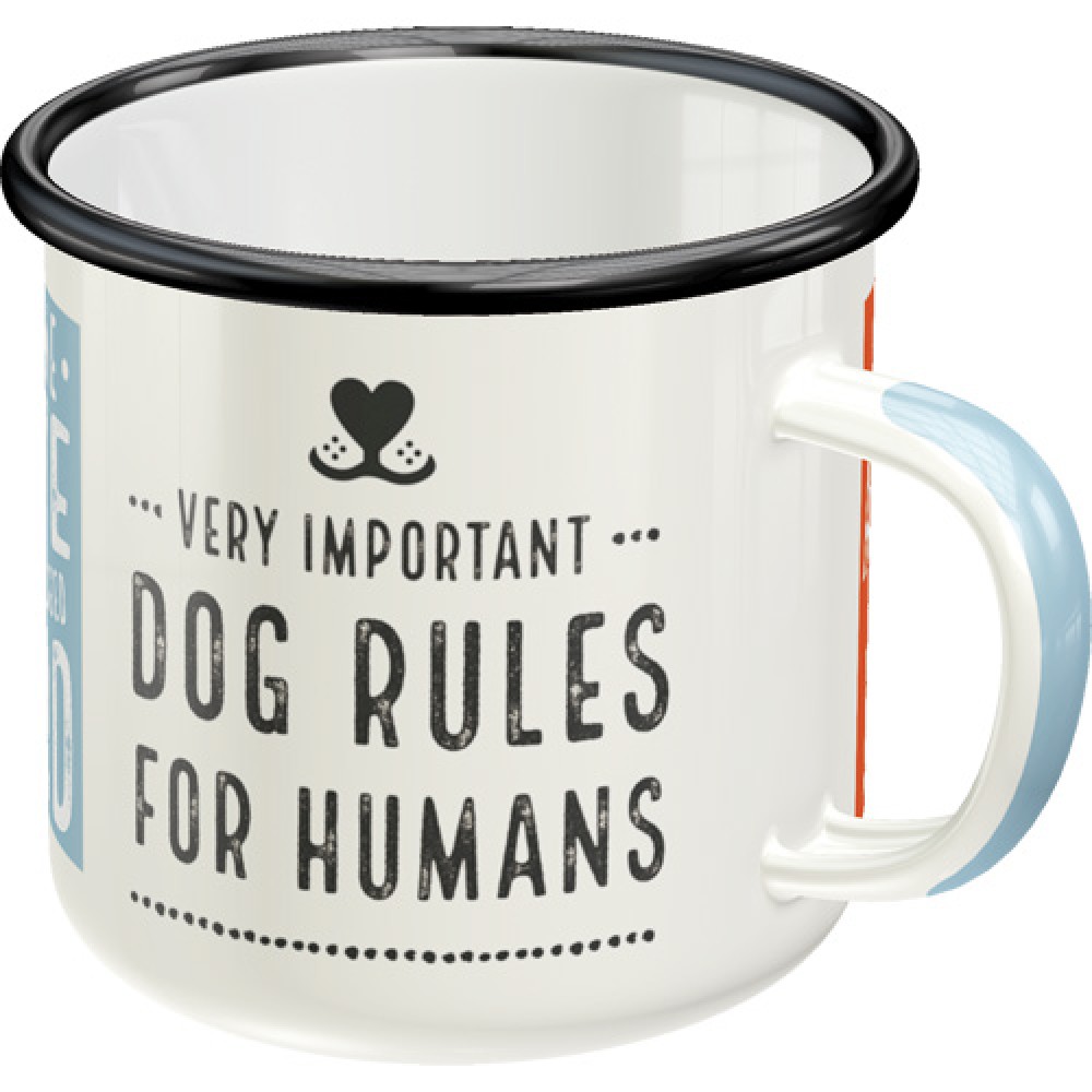 Nostalgic Enamel Mug PfotenSchild - Dog Rules