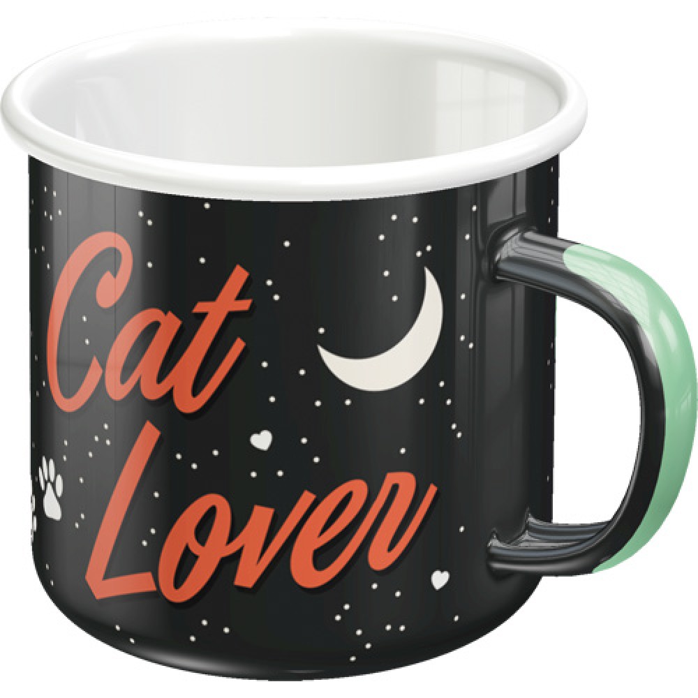 Nostalgic Enamel Mug Animal Club Cat Lover Black