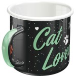 Nostalgic Κούπα σμάλτου Animal Club Cat Lover Black
