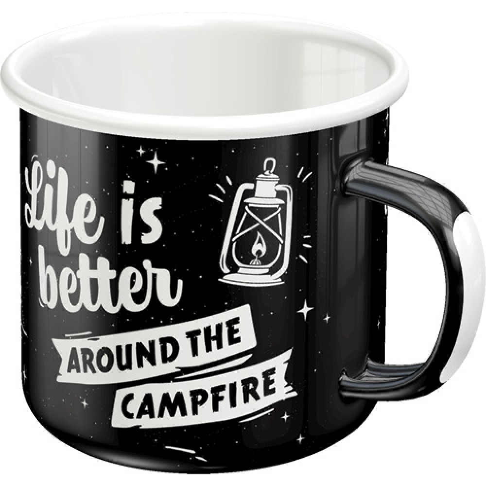 Nostalgic Enamel Mug Outdoor & Activities Life Is Better Around The Campfire