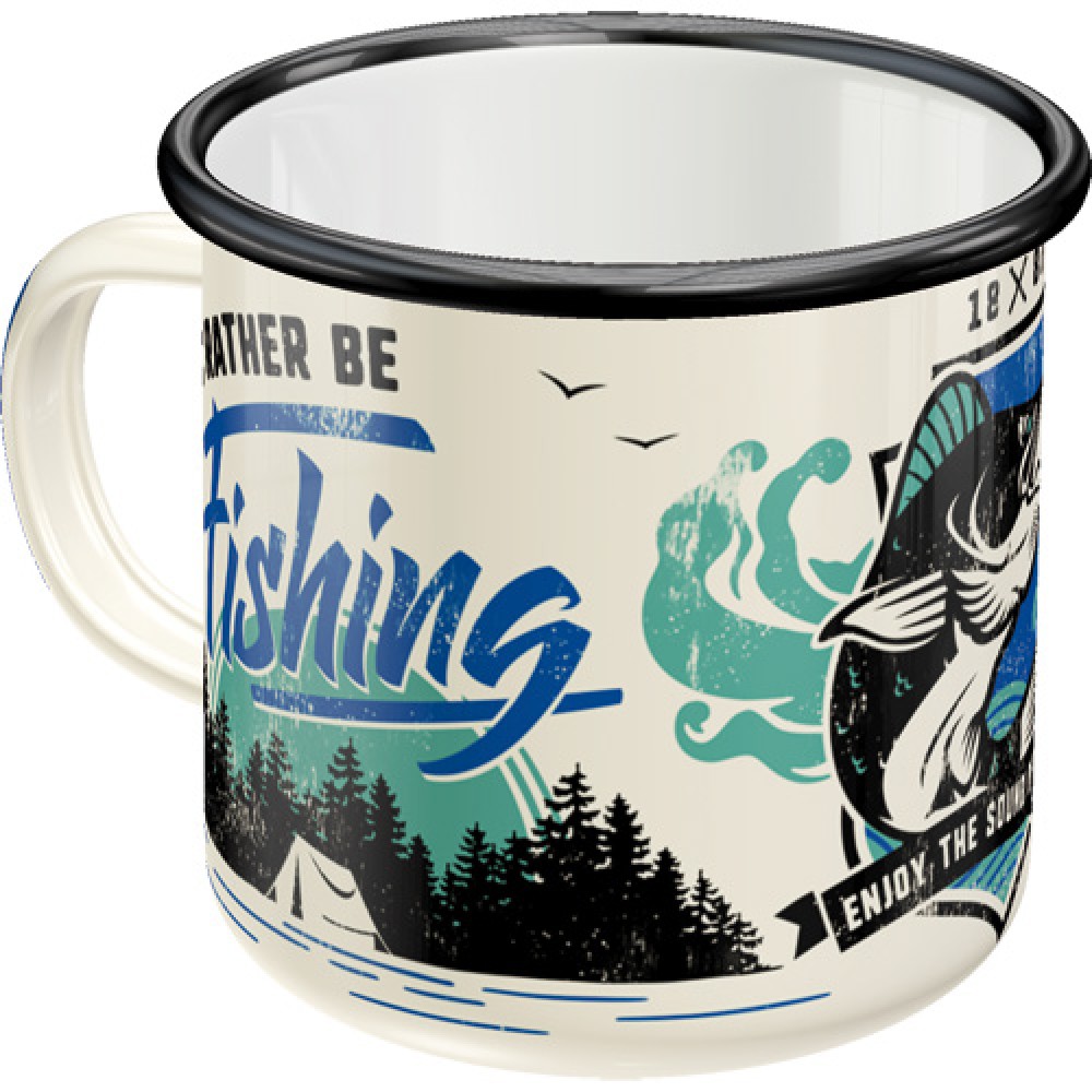 Nostalgic Enamel Mug Id Rather Be Fishing