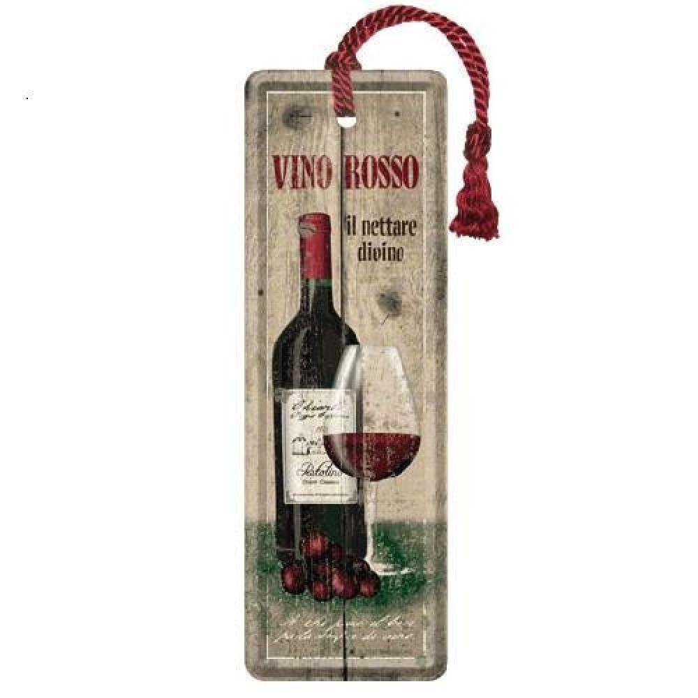 Nostalgic Metal Bookmark 5x15cm Vino Rosso